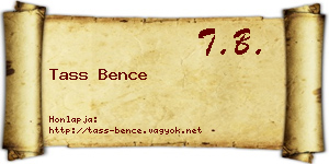 Tass Bence névjegykártya